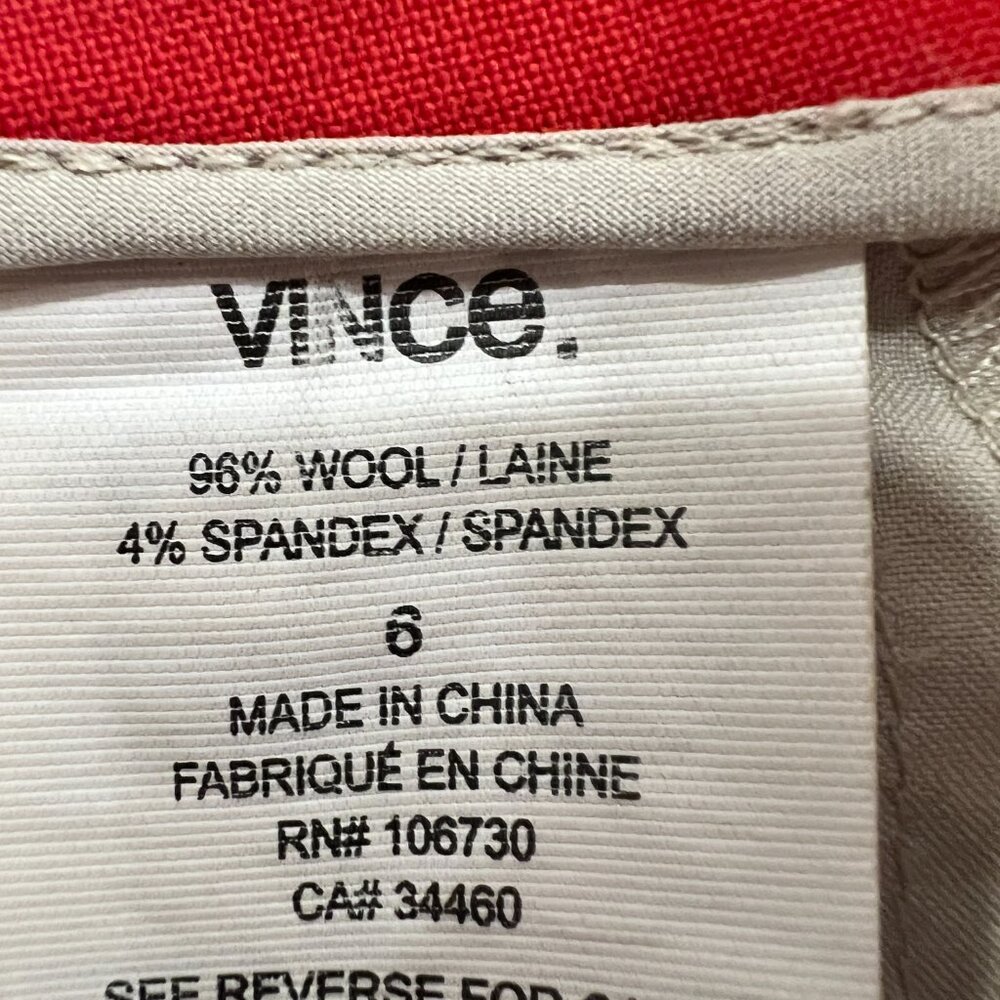 Vince Geranium Red Track Trouser SZ 6 - Picture 9 of 9